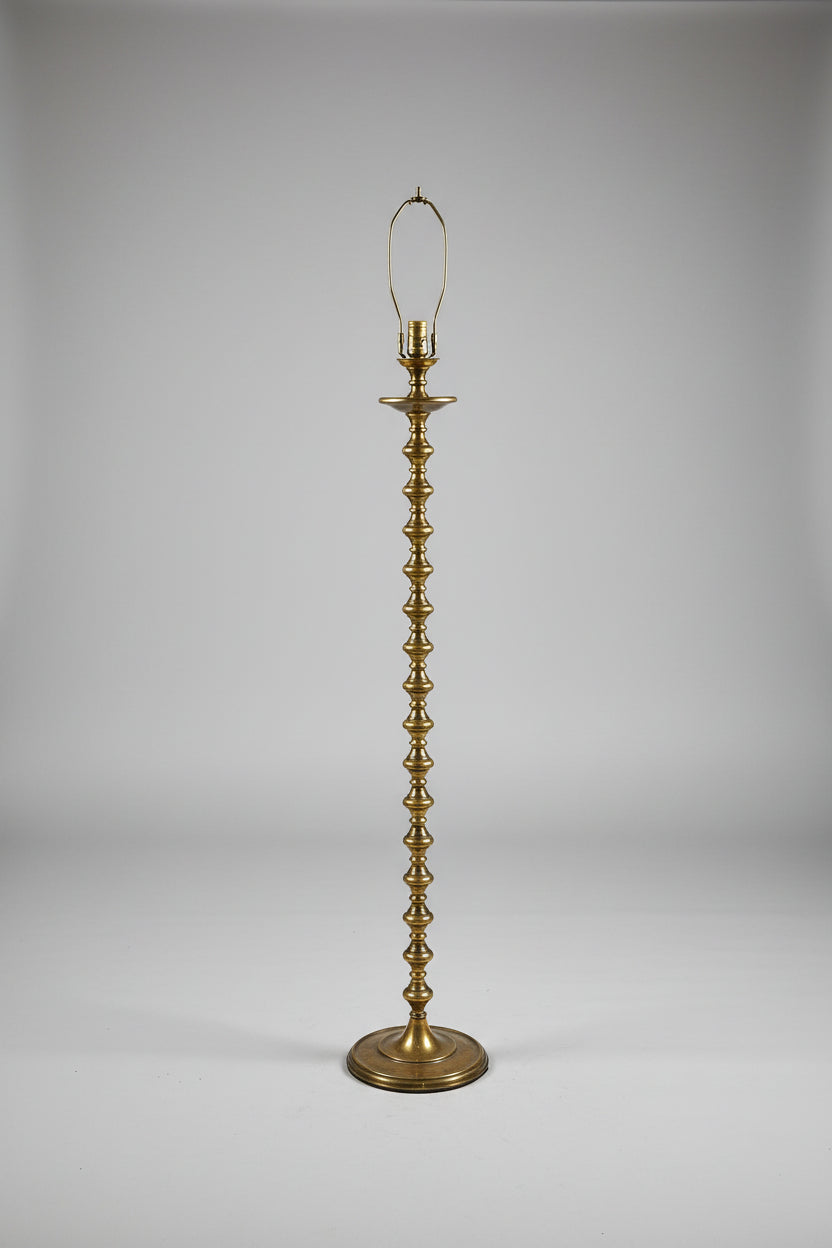 Brass Floor Lamp with Brass Stacked Orbs