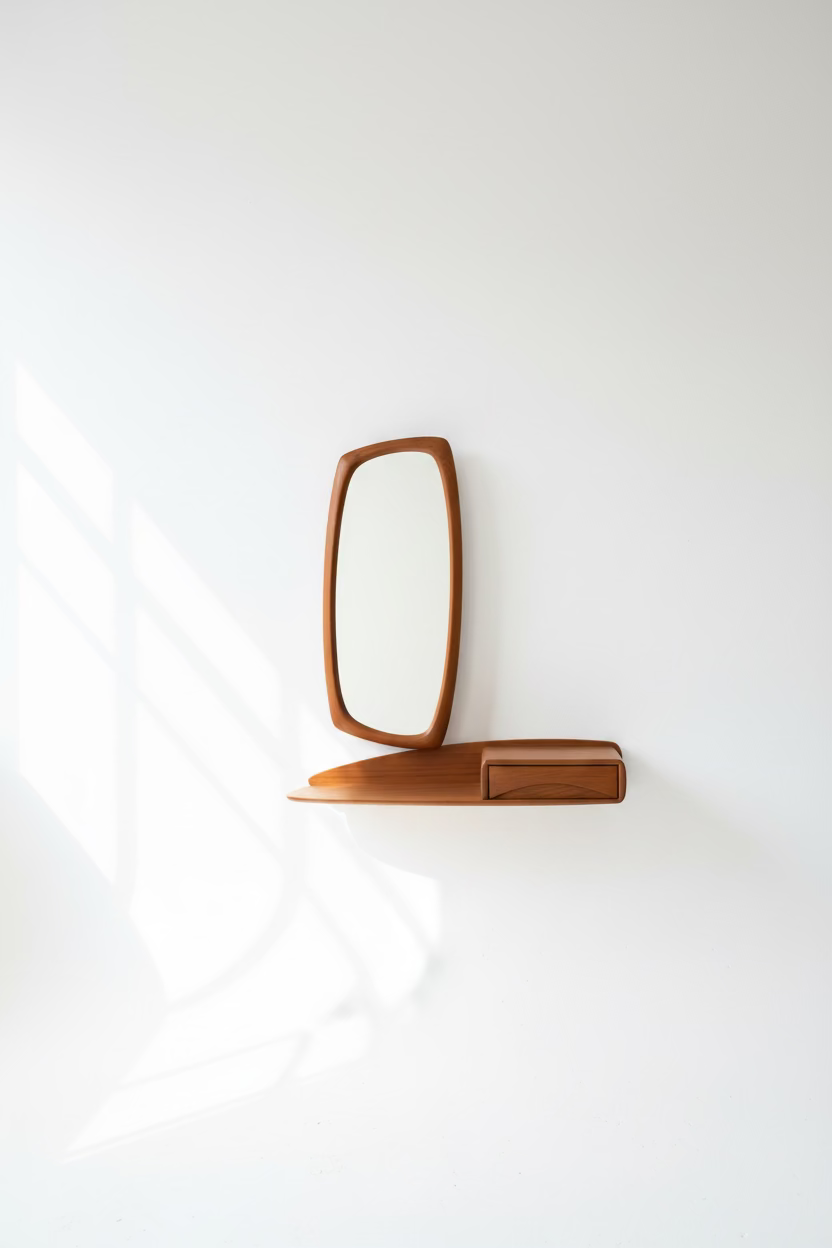 Danish Teak Hanging Vanity Set 32 x 13 x 11