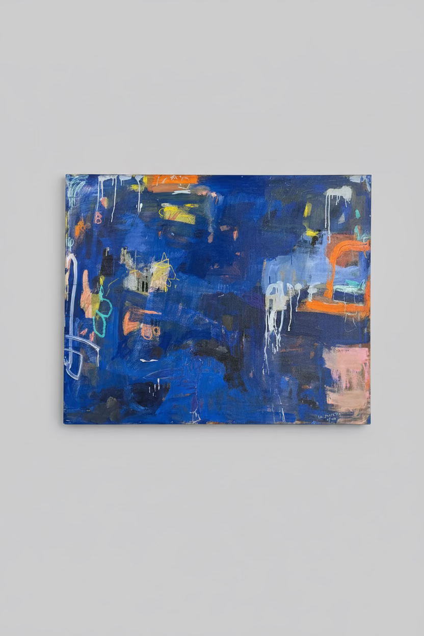 Kurt Brand Blue Abstract 48x60