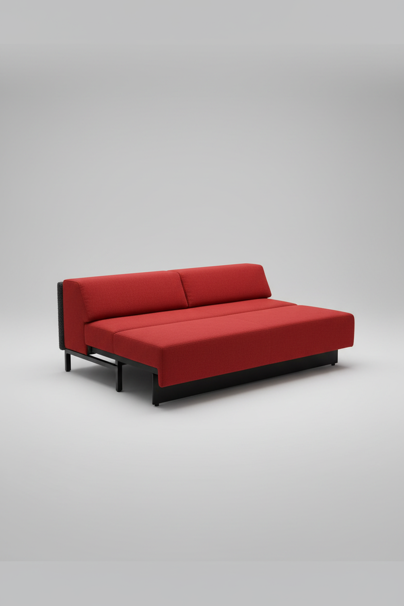 Red "Playground" Tillary Sofa 74.5"W x 38"D x 15"H