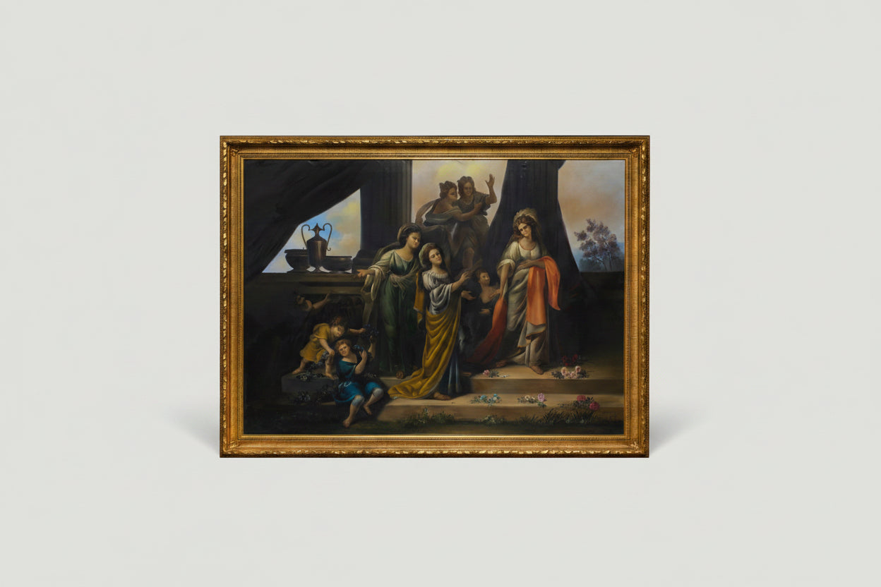 Neoclassical European Student Oil Painting 92" x 120"