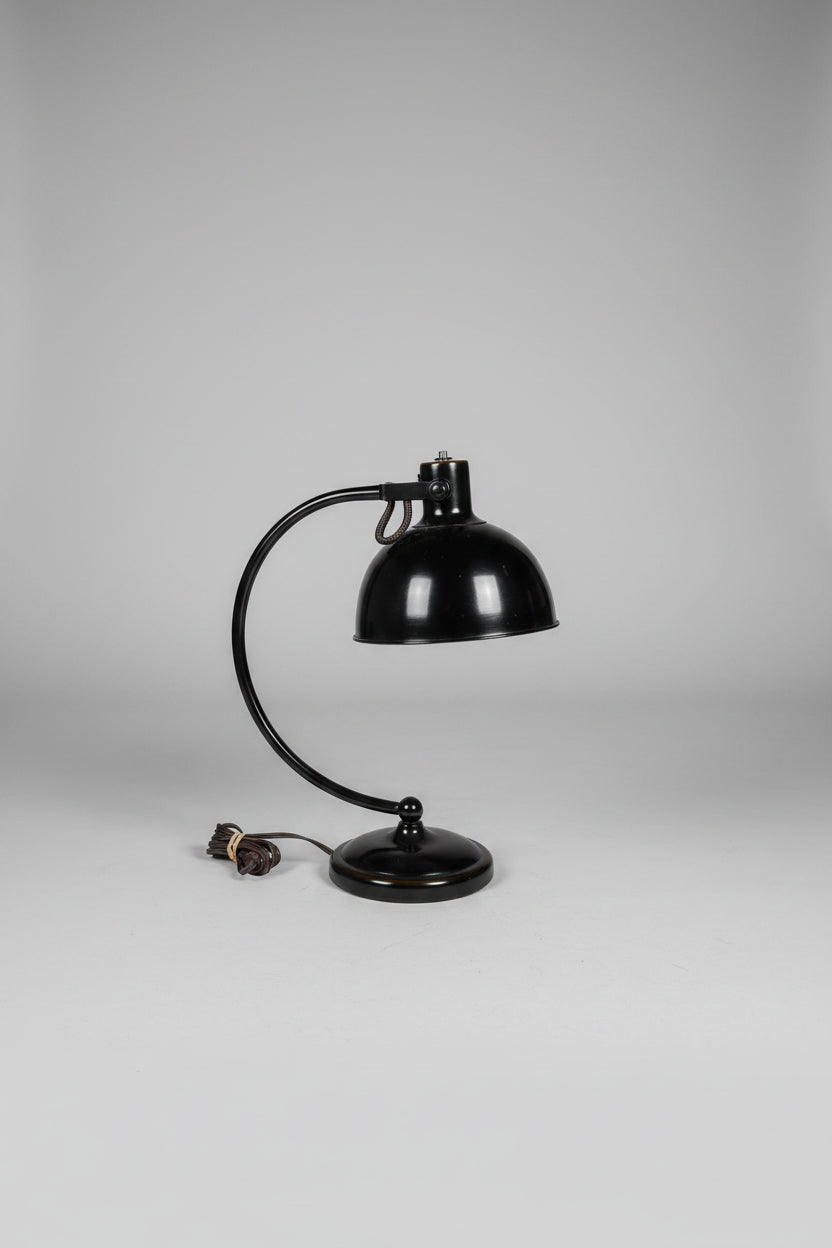 Black Industrial curved table /task Lamp