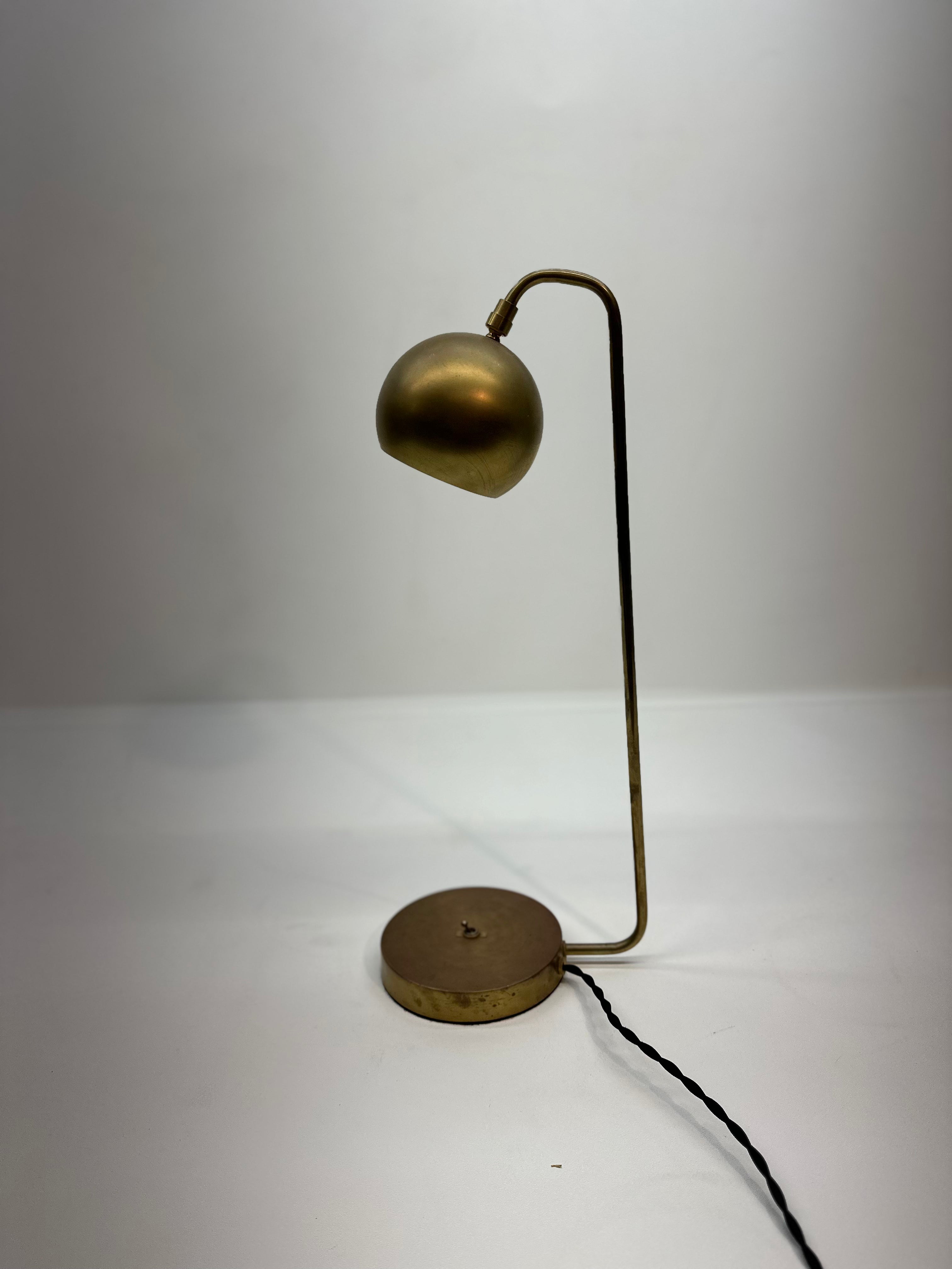 Custom Made Brass Eyeball Table Lamps