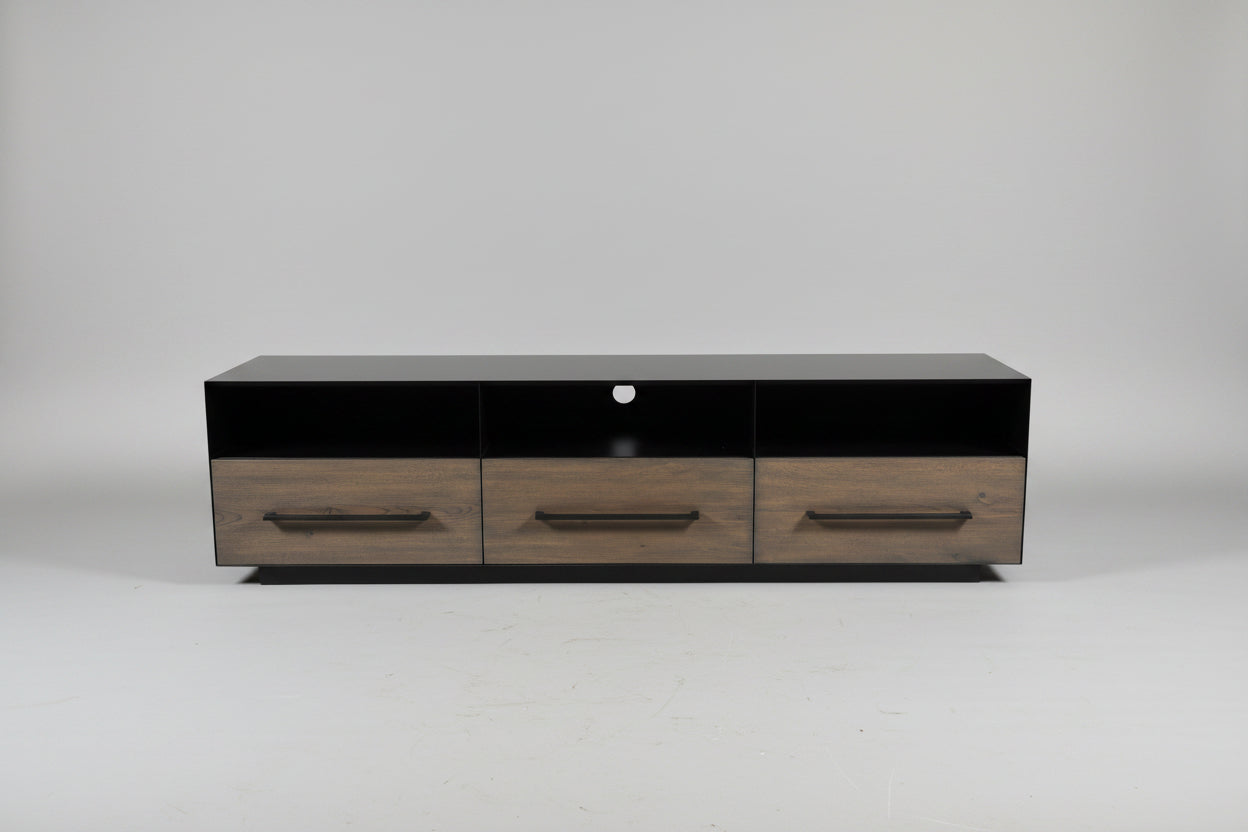 West Elm Media Center with Steel Top and 3 drawers 70 x 16 x 18