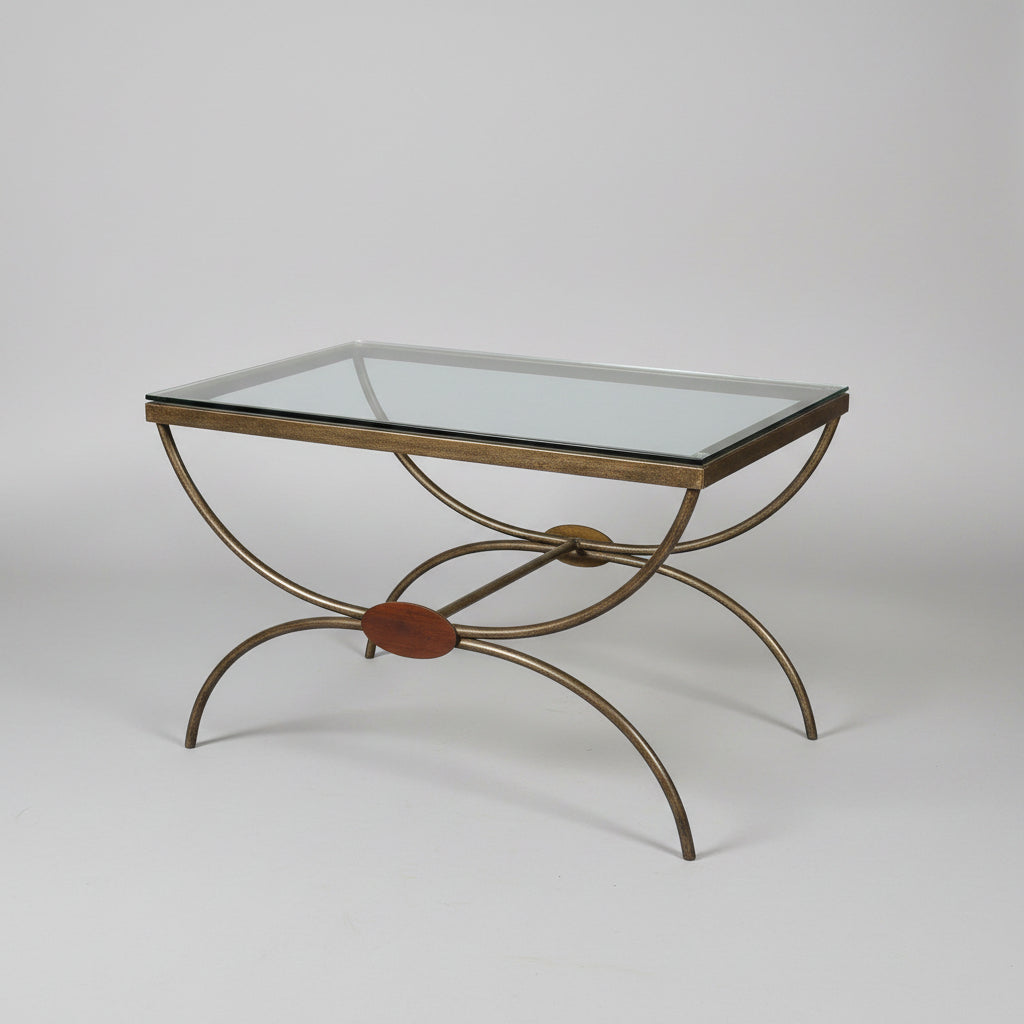 Uttermost Glass and Brass Coffee Table