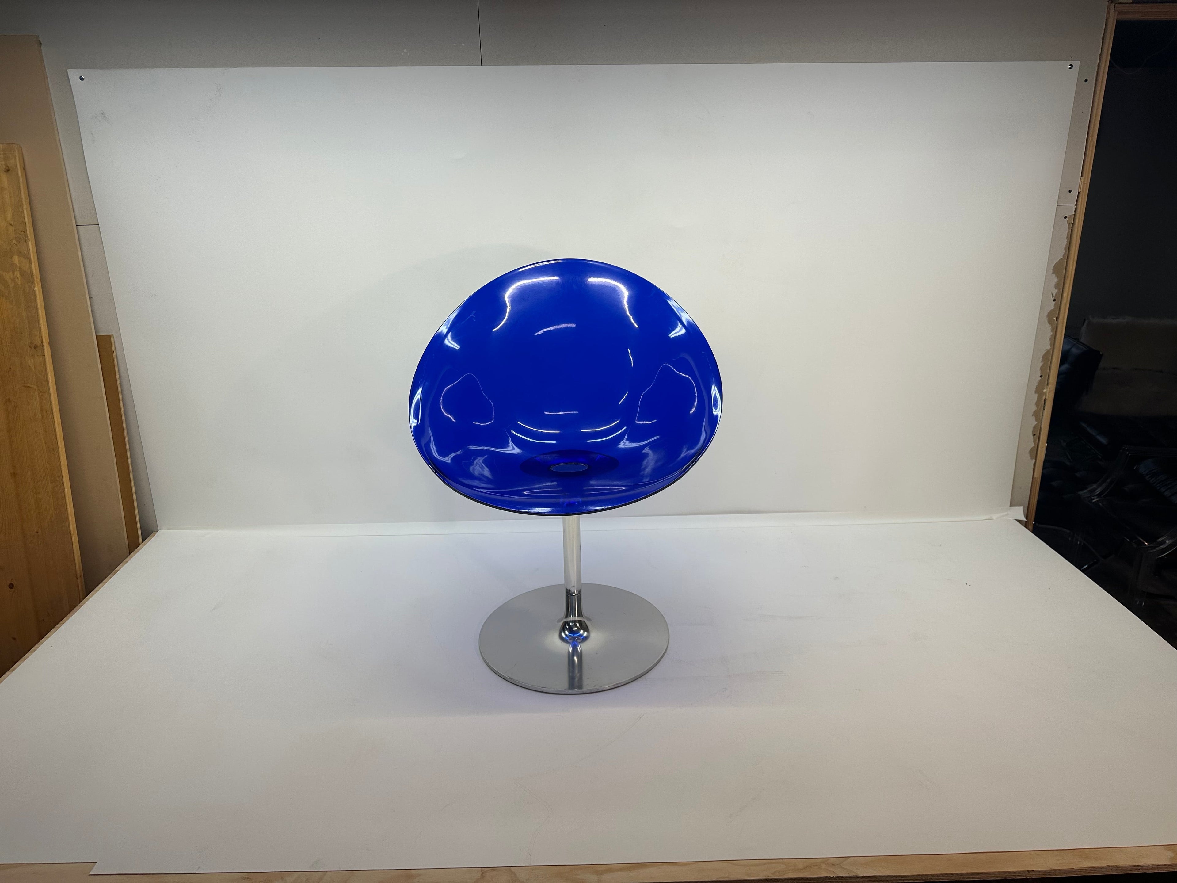 Eros Swivel Blue Chair by Philippe Starck for Kartell, 1990s