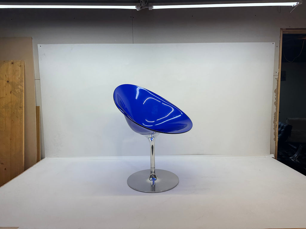 Eros Swivel Blue Chair by Philippe Starck for Kartell, 1990s