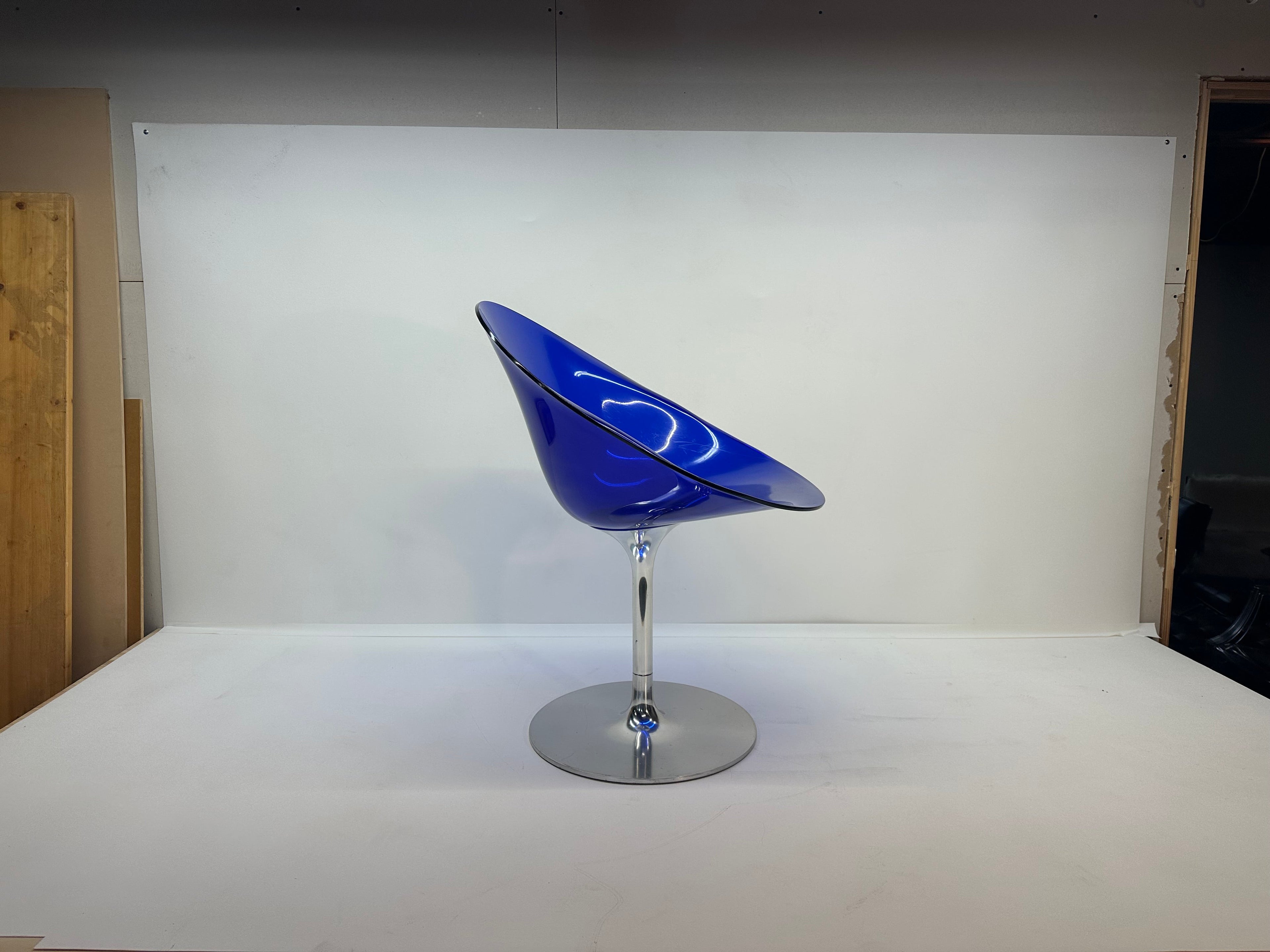 Eros Swivel Blue Chair by Philippe Starck for Kartell, 1990s