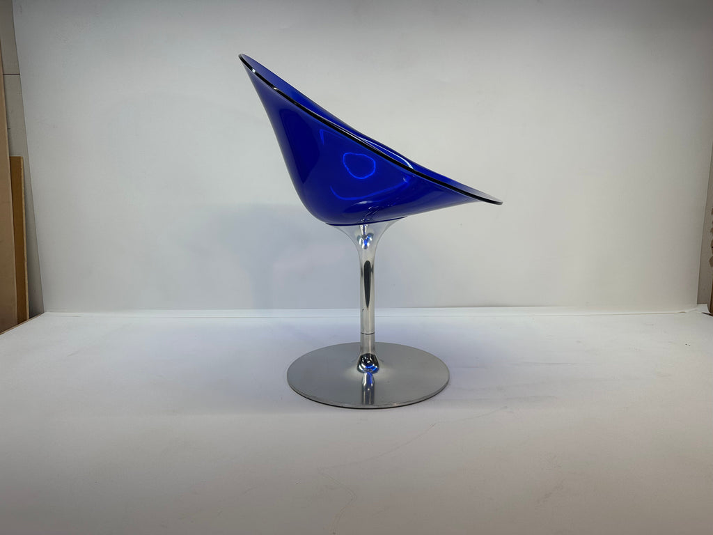 Eros Swivel Blue Chair by Philippe Starck for Kartell, 1990s