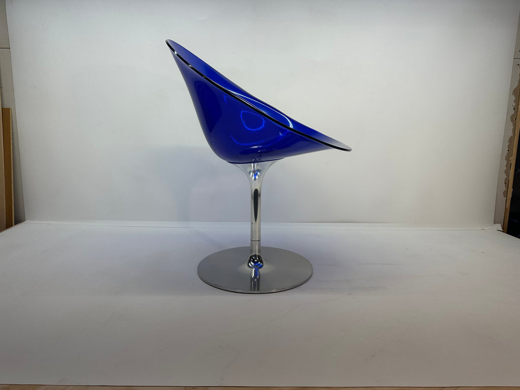 Eros Swivel Blue Chair by Philippe Starck for Kartell, 1990s