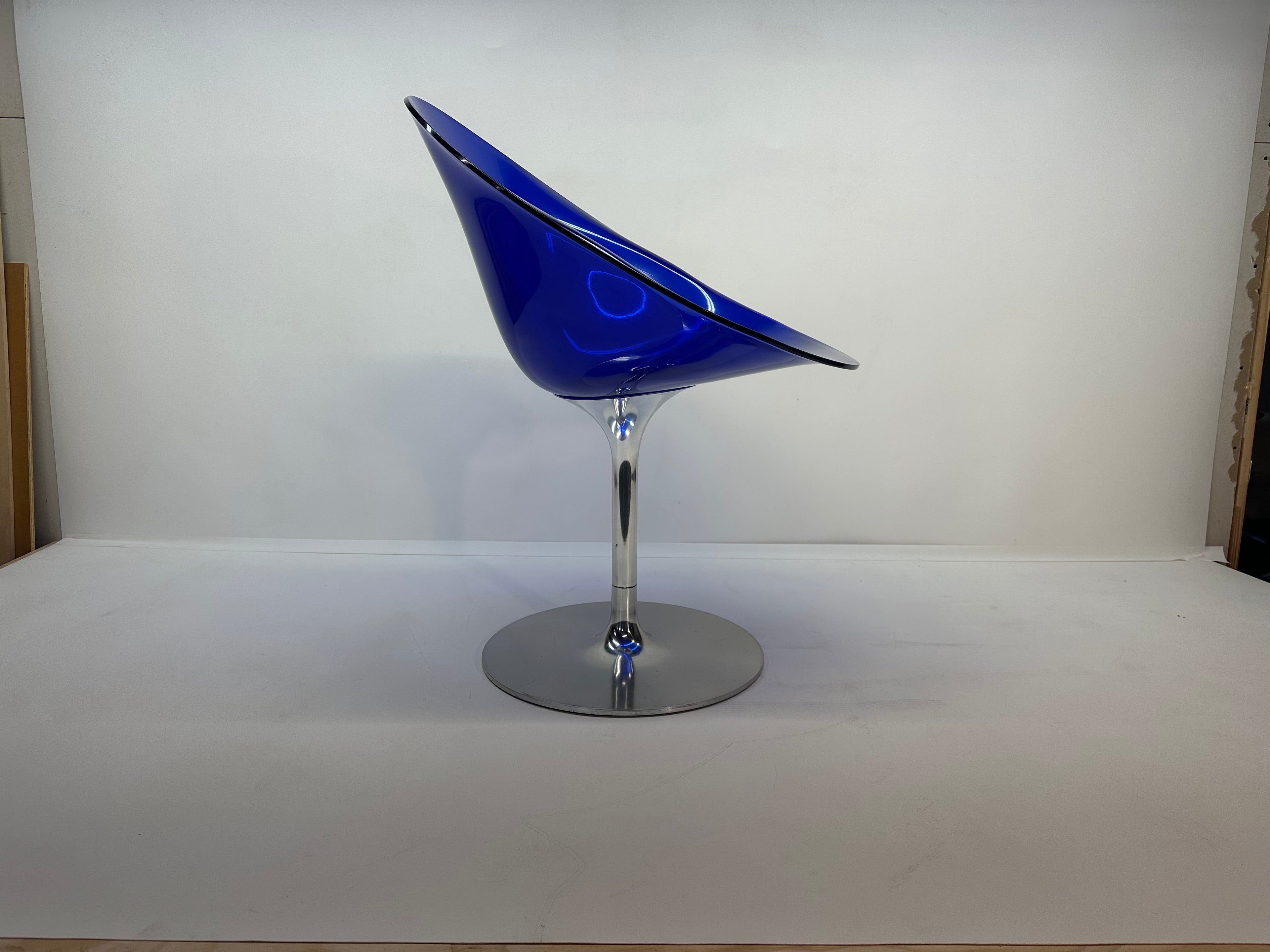Eros Swivel Blue Chair by Philippe Starck for Kartell, 1990s