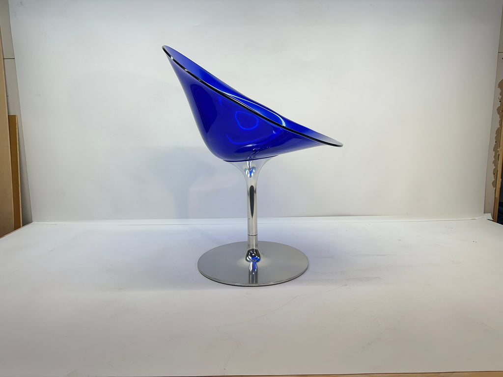 Eros Swivel Blue Chair by Philippe Starck for Kartell, 1990s
