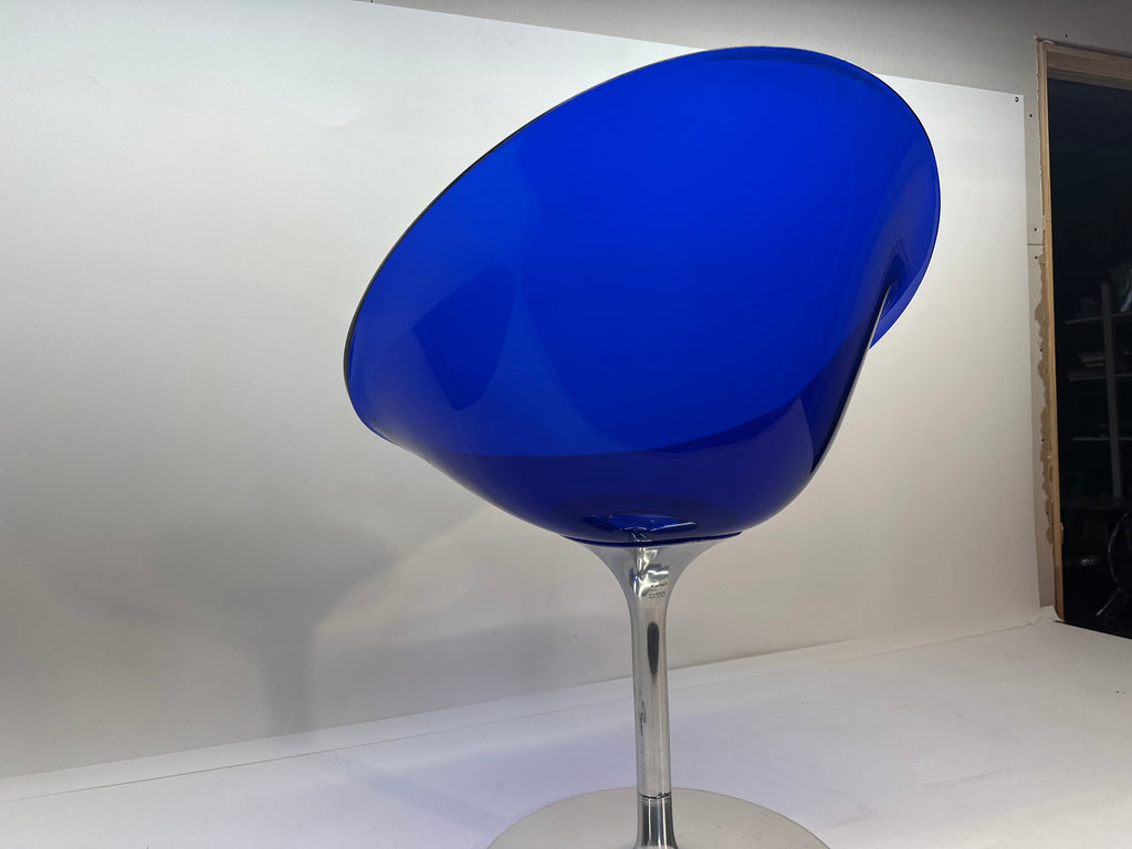 Eros Swivel Blue Chair by Philippe Starck for Kartell, 1990s