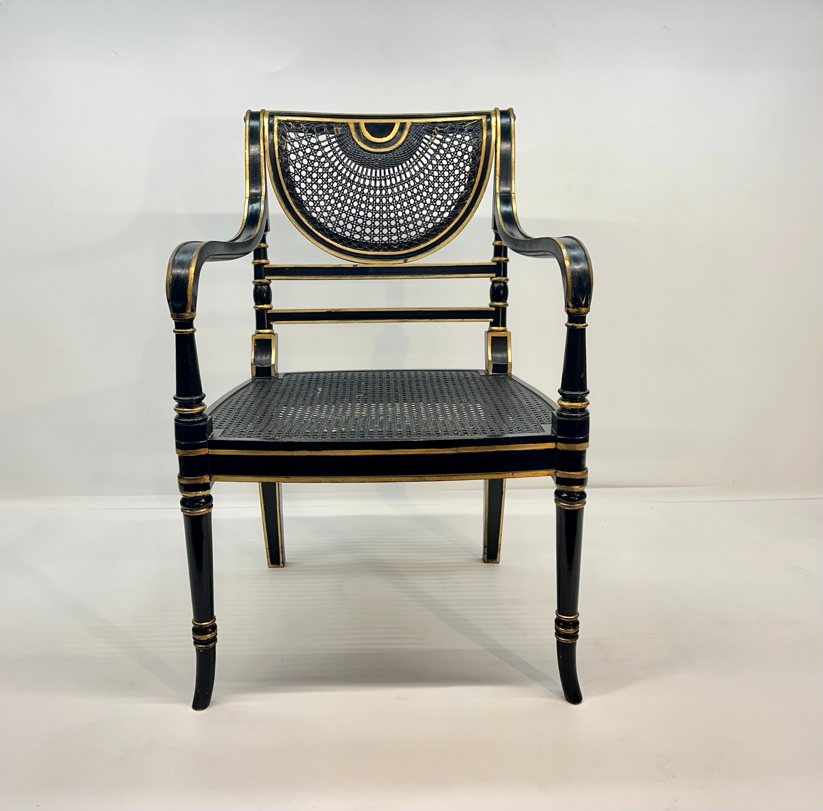 Antique Cane Arm Chairs by Smith & Watson