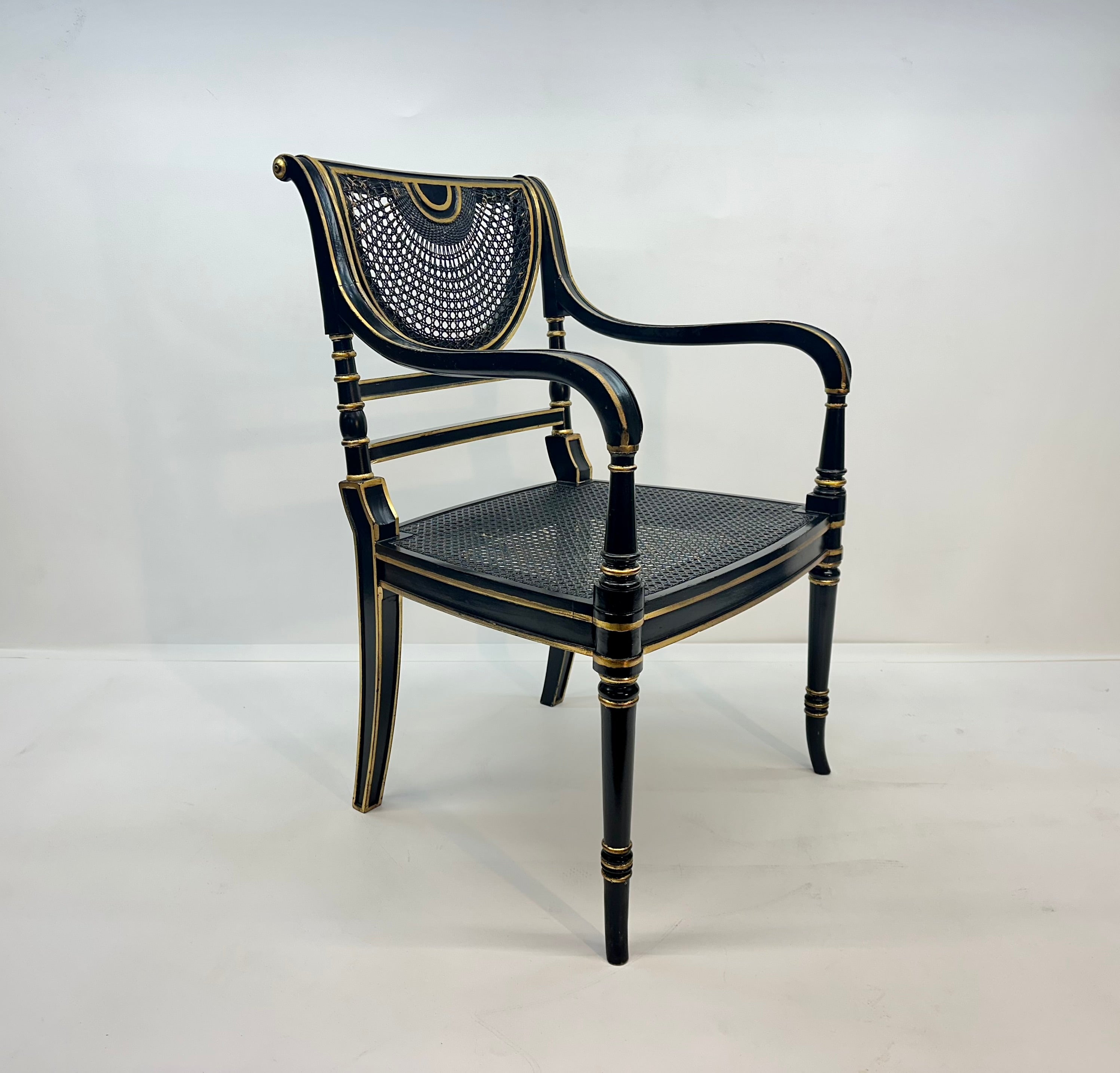 Antique Cane Arm Chairs by Smith & Watson