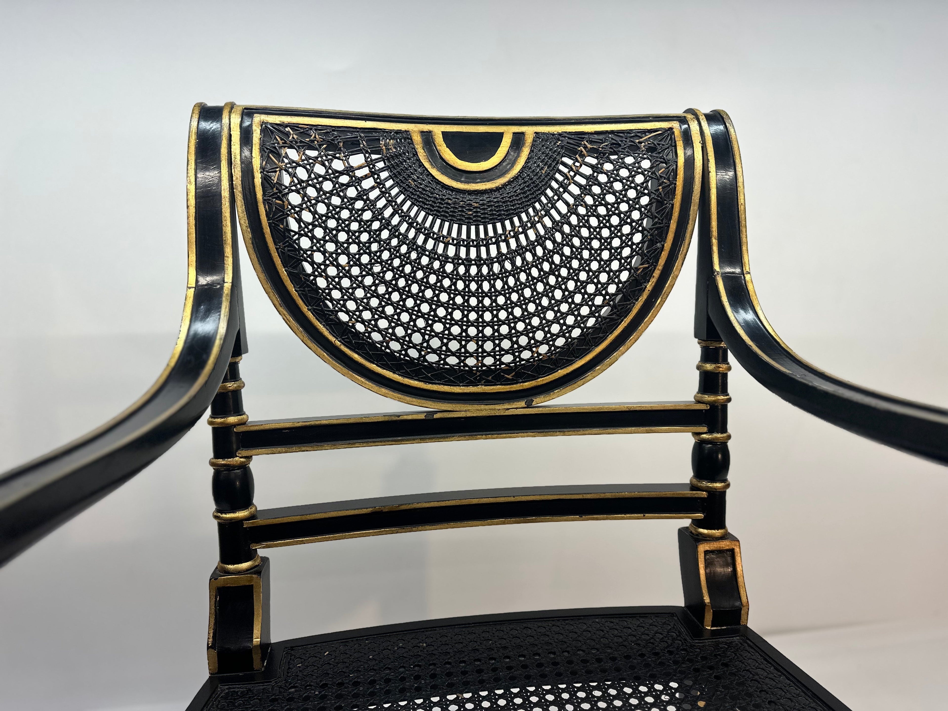 Antique Cane Arm Chairs by Smith & Watson