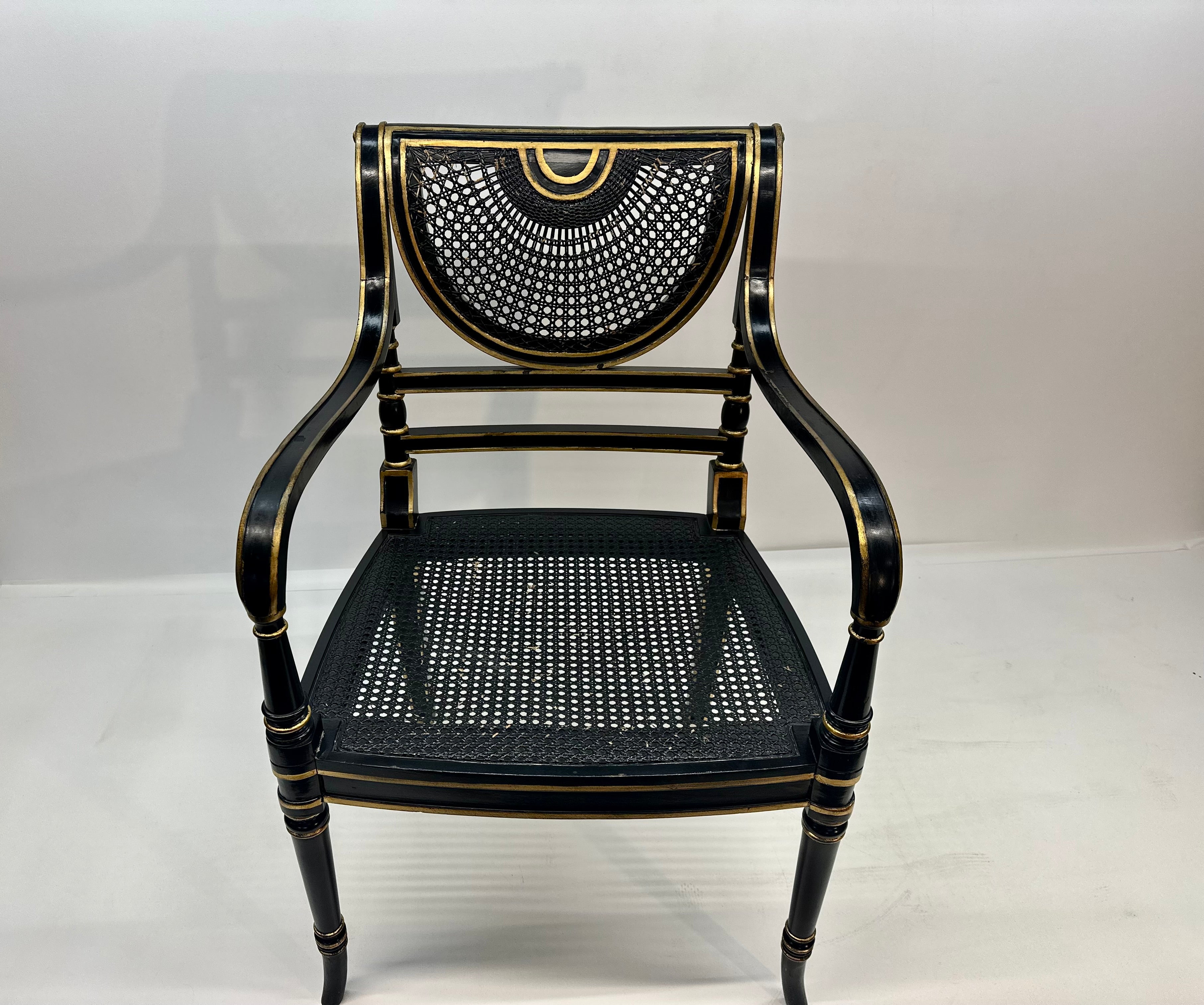 Antique Cane Arm Chairs by Smith & Watson