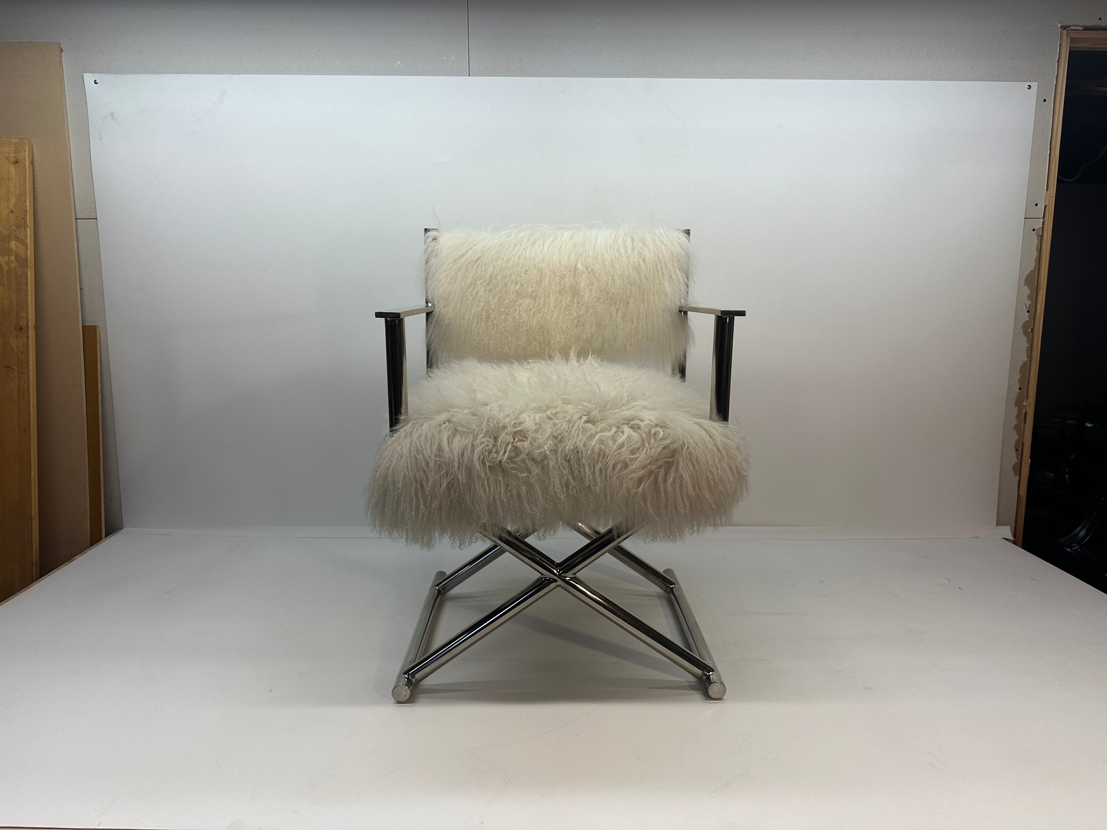 A&B Home Mongolian Fur Director Chair