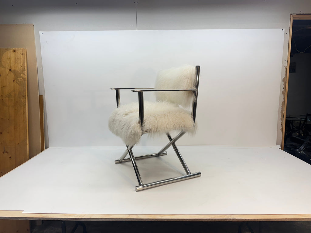 A&B Home Mongolian Fur Director Chair