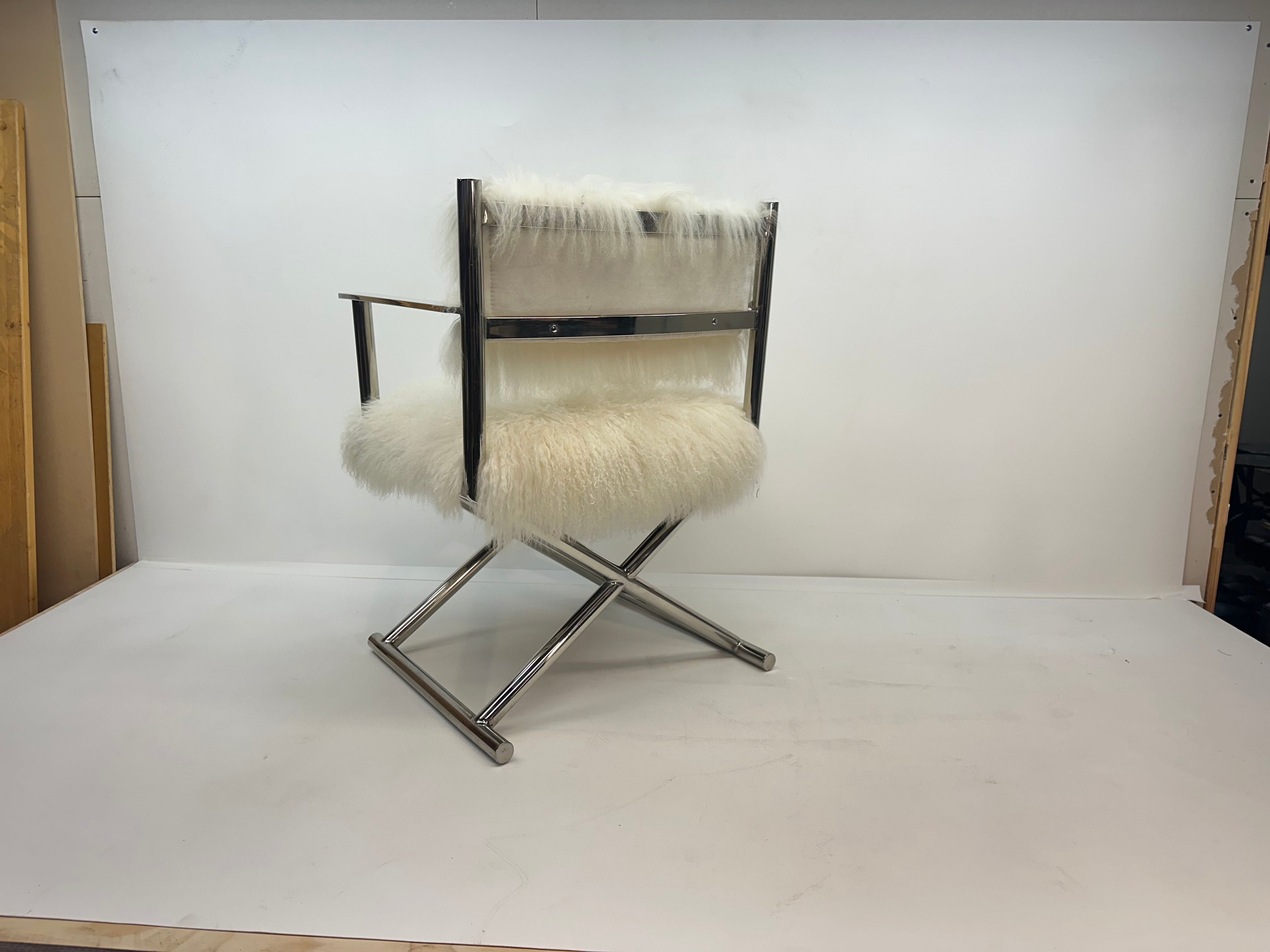 A&B Home Mongolian Fur Director Chair