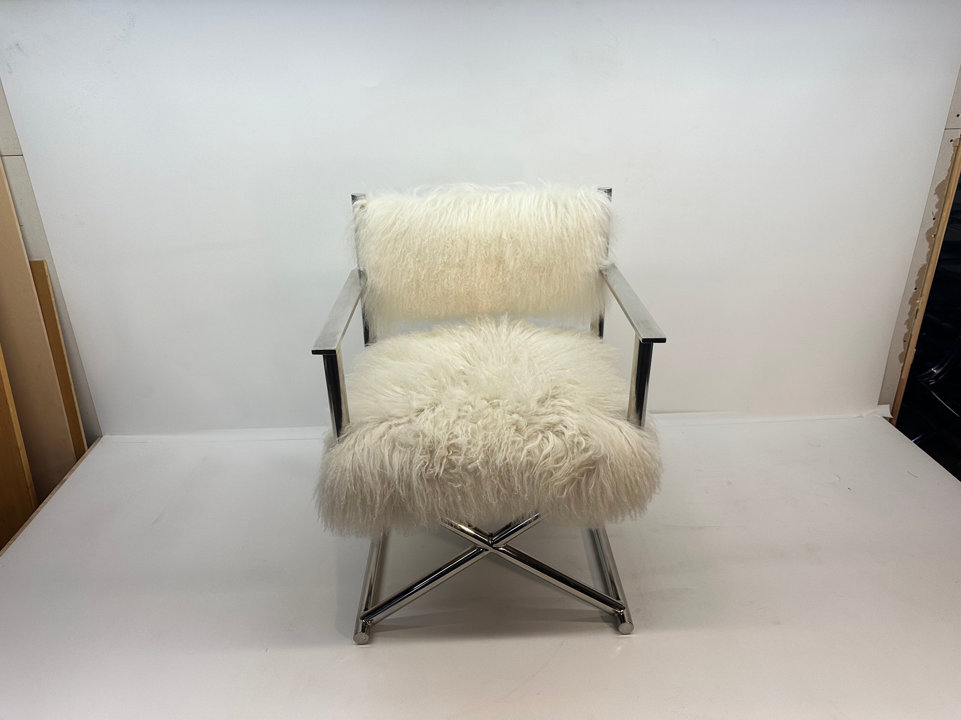 A&B Home Mongolian Fur Director Chair