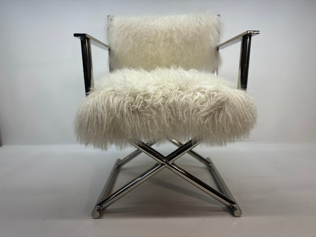 A&B Home Mongolian Fur Director Chair