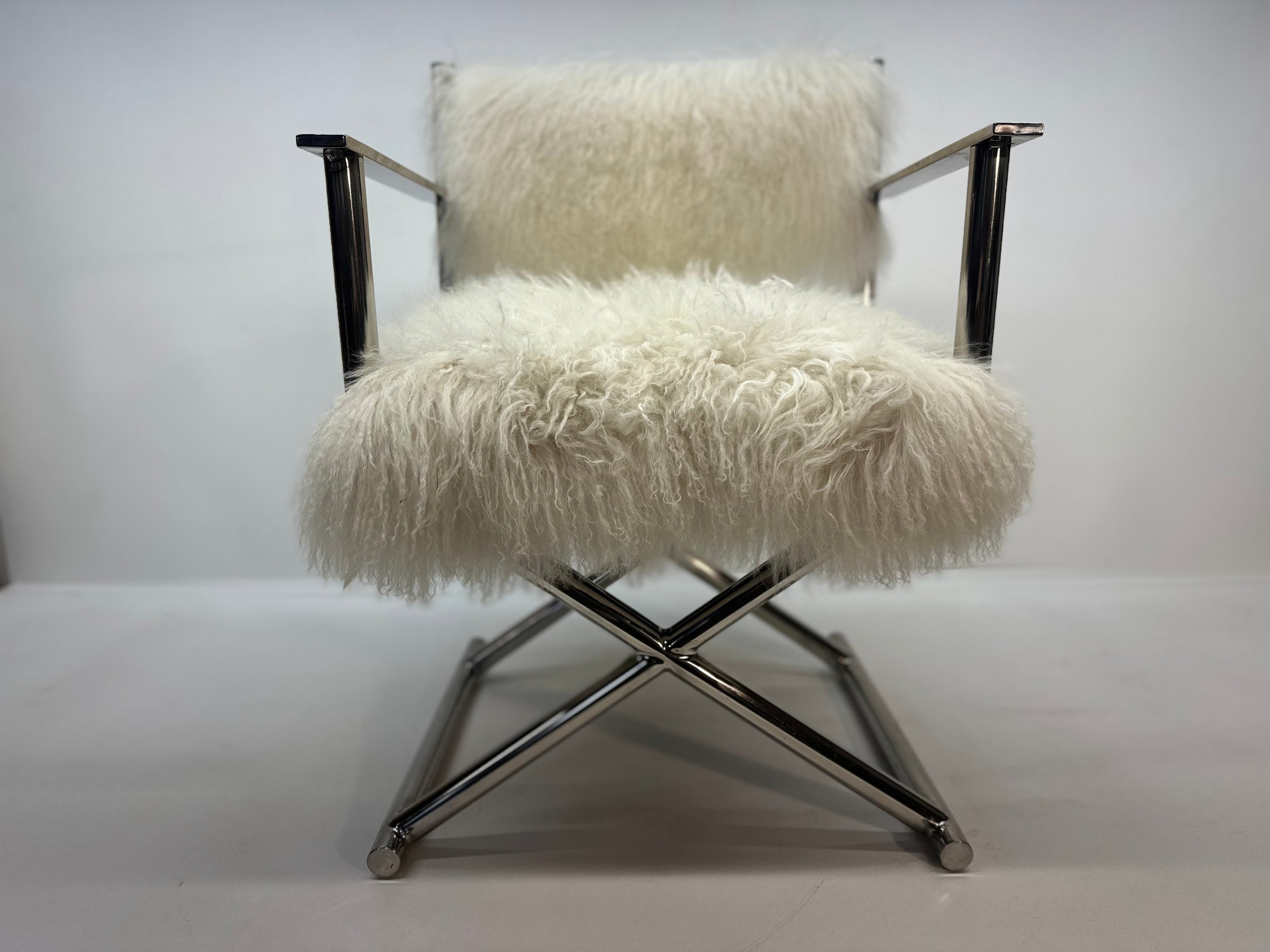 A&B Home Mongolian Fur Director Chair
