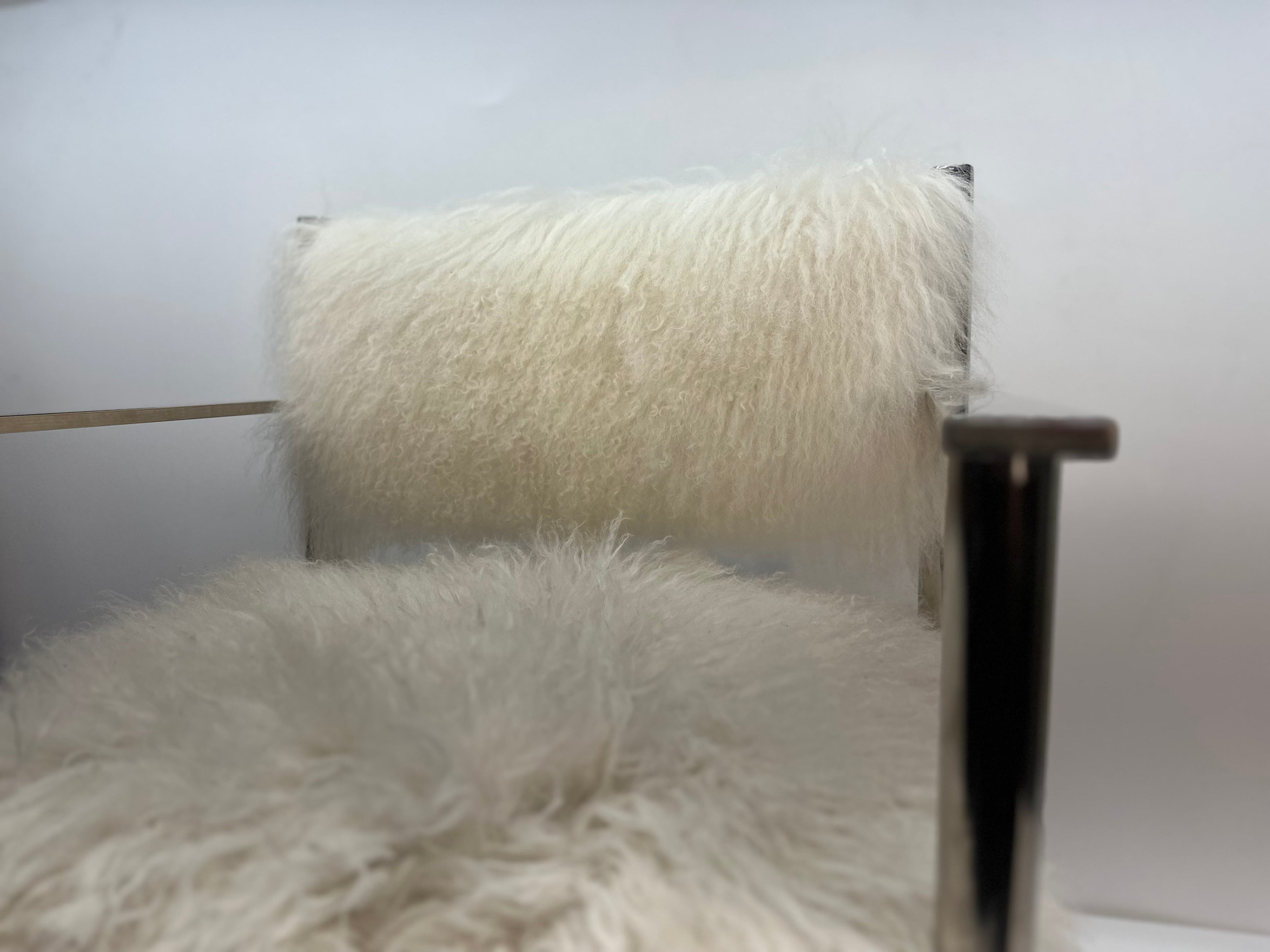 A&B Home Mongolian Fur Director Chair