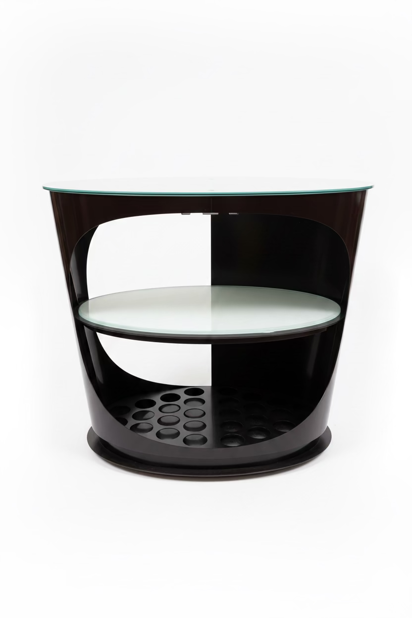 Elite Manufacturing Oval Glass + Metal Top Bar