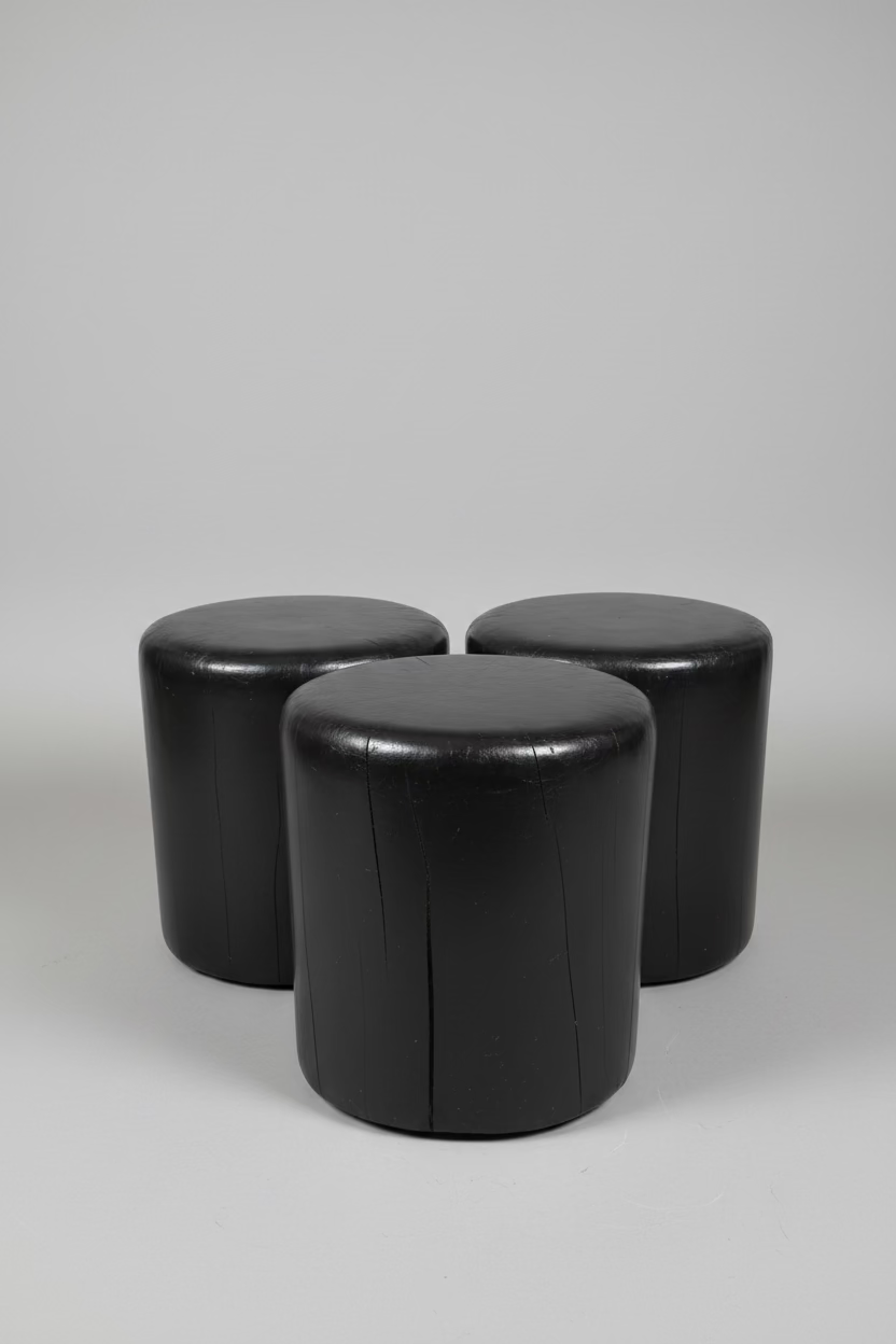 Black Lacquered Shou Sugi Ban Side Table