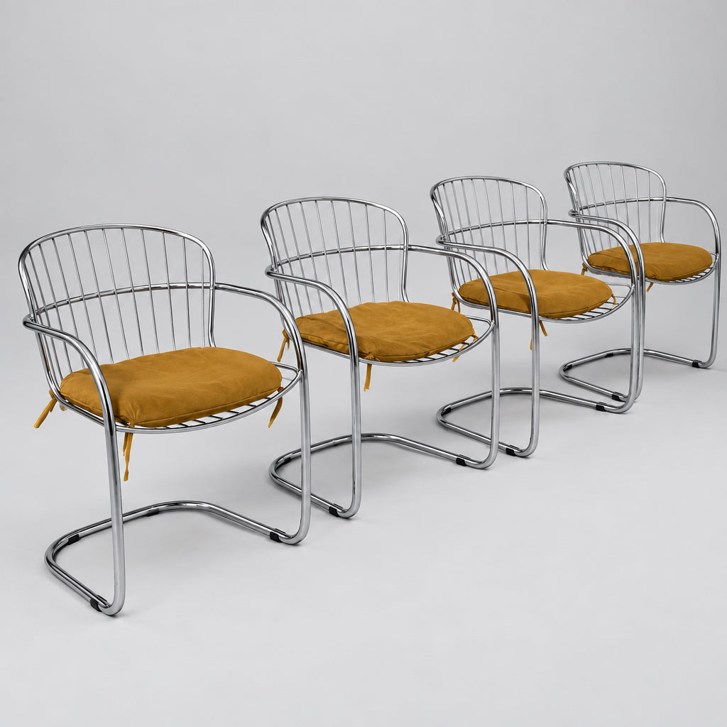 Set of 4 Gastone Rinaldi for Rima Cantilever Armchairs
