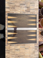 Custom Backgammon Table with Bone Inlay