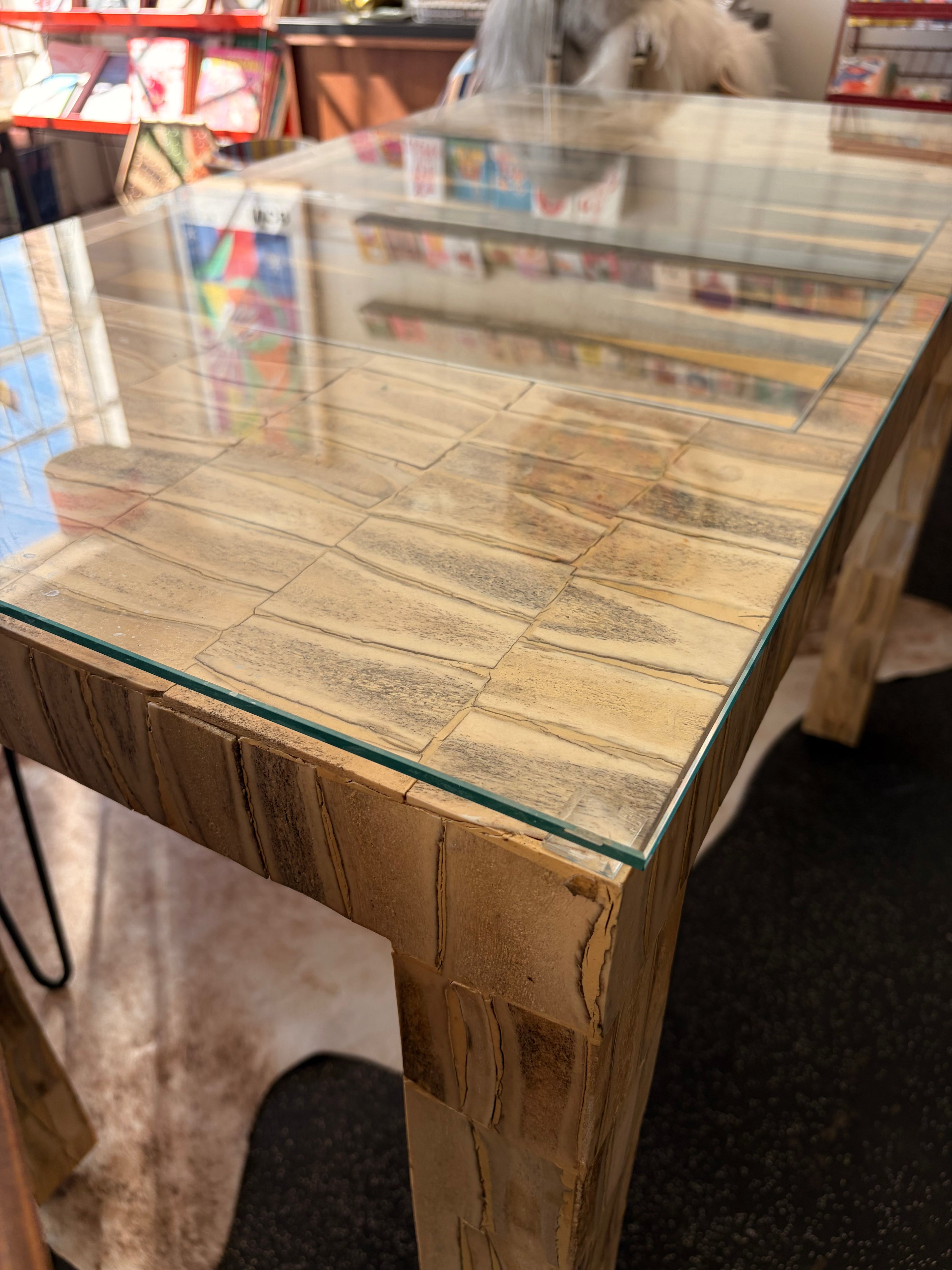 Custom Backgammon Table with Bone Inlay