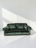 Custom Green Velvet Sofa by Taylor King