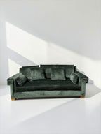 Custom Green Velvet Sofa by Taylor King