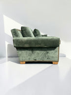 Custom Green Velvet Sofa by Taylor King