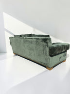 Custom Green Velvet Sofa by Taylor King