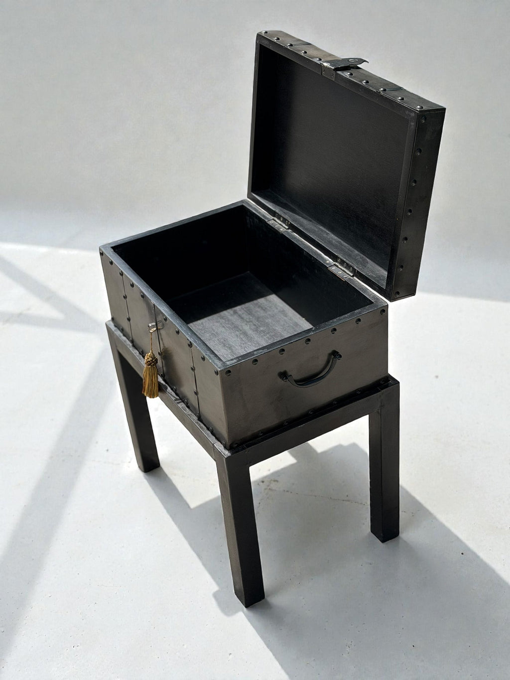 Metal Clad Storage Chest with Base