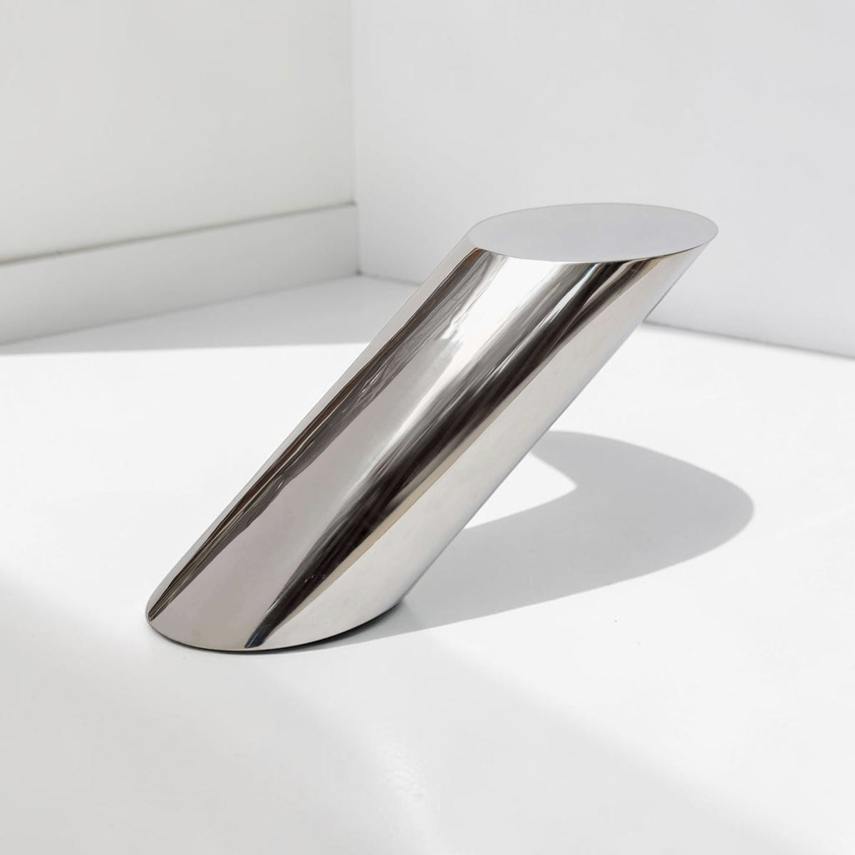J. Wade Beam Zephyr Cantilevered Stainless Steel Side Table by Brueton