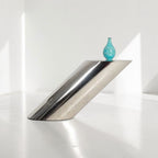 J. Wade Beam Zephyr Cantilevered Stainless Steel Side Table by Brueton