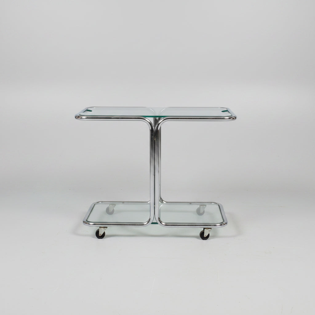 Vintage MCM Chrome Tubular Bar Cart