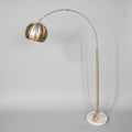 Brushed Chrome and Marble Arc Lamp
