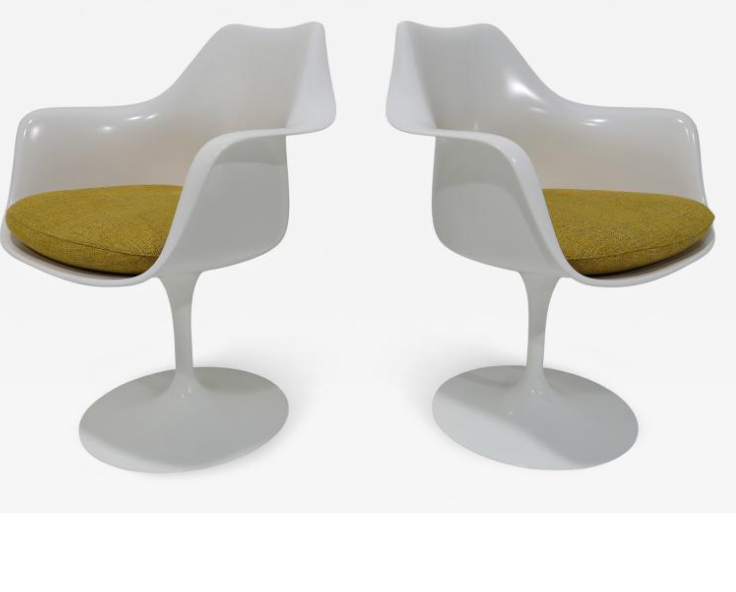 Set of 6 Authentic Knoll Tulip Swivel Arm Chairs