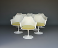 Set of 6 Authentic Knoll Tulip Swivel Arm Chairs