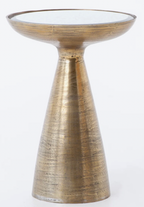 Four Hands Marlow Antique Glass Side Table in Bronze