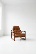 Percival Lafer Brazilian Modern MP-163 “Earth” lounge chair with matching ottoman
