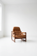Percival Lafer Brazilian Modern MP-163 “Earth” lounge chair with matching ottoman