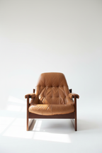 Percival Lafer Brazilian Modern MP-163 “Earth” lounge chair with matching ottoman
