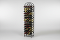 Vintage Arthur Umanoff Tall Black Wrought Iron 67-Bottle Wine Rack 1950s