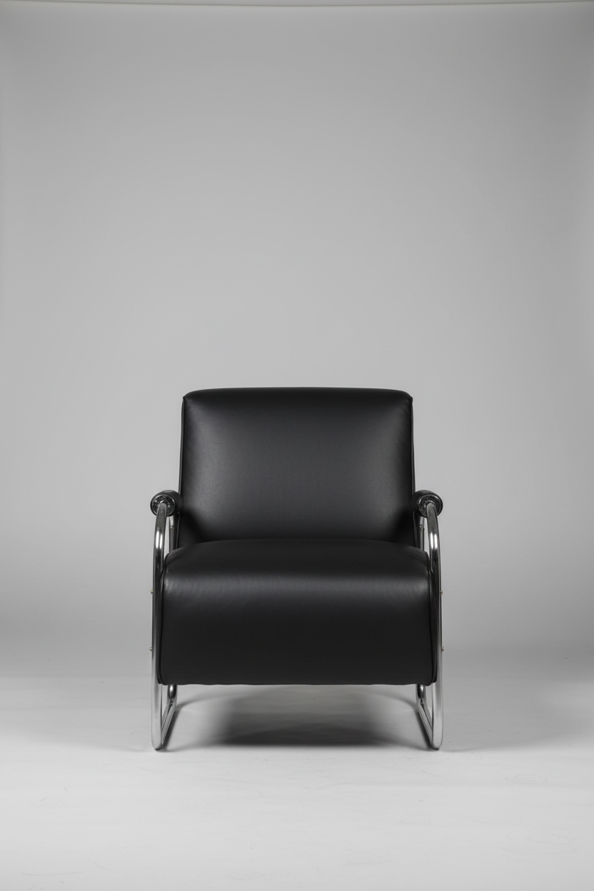 Vintage Salcon Bauhaus Revival Lounge Chair in Custom Leather